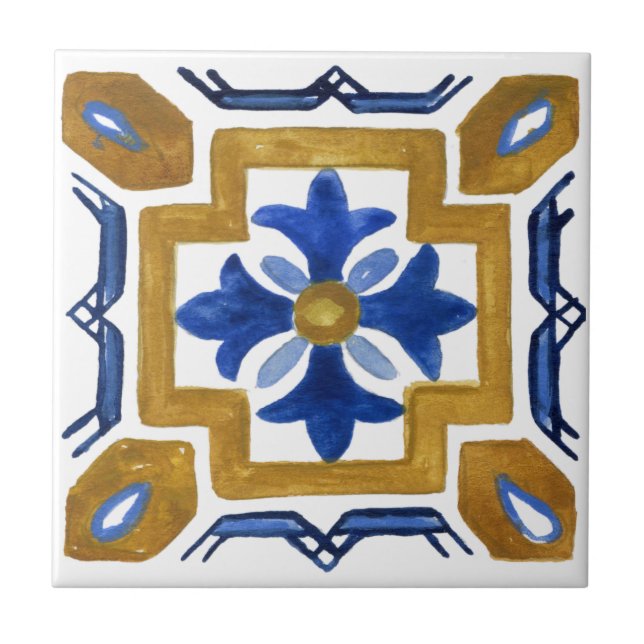 Mediterranean tiles,majolica, Sicilian style   Tile (Front)