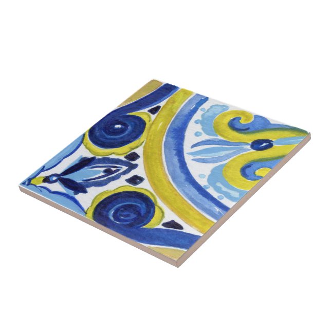 Mediterranean tiles, majolica,Sicilian style  Tile (Side)