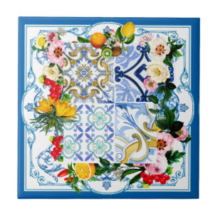 Mediterranean tiles, majolica,Sicilian style Tile