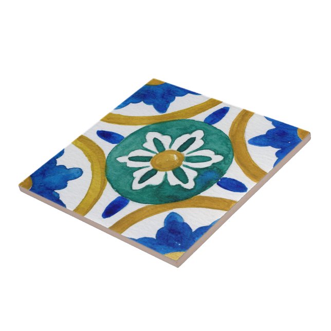Mediterranean tiles,majolica, Sicilian style  Tile (Side)