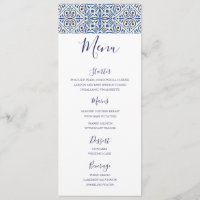 Mediterranean tiles Menu card