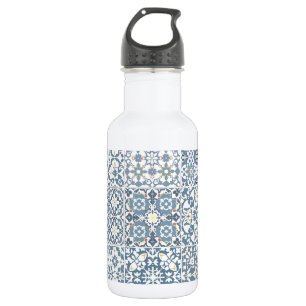 Mediterranean Tiles, Moroccan, Majolica, Azulejo 532 Ml Water Bottle