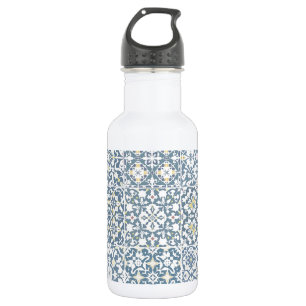Mediterranean Tiles, Moroccan, Majolica, Azulejo 532 Ml Water Bottle
