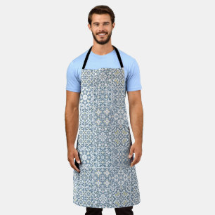 Mediterranean Tiles, Moroccan, Majolica, Azulejo Apron