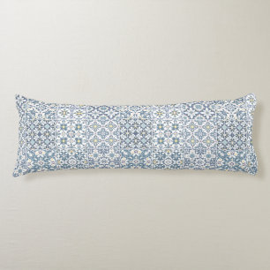 Mediterranean Tiles, Moroccan, Majolica, Azulejo Body Cushion