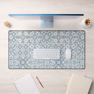Mediterranean Tiles, Moroccan, Majolica, Azulejo Desk Mat