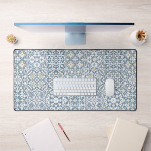 Mediterranean Tiles, Moroccan, Majolica, Azulejo Desk Mat