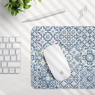 Mediterranean Tiles, Moroccan, Majolica, Azulejo Mouse Mat