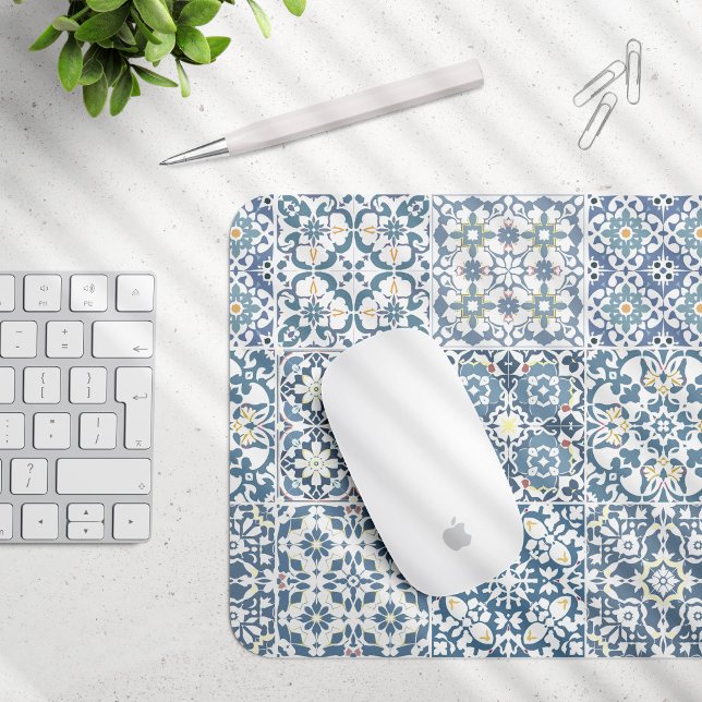 Mediterranean Tiles, Moroccan, Majolica, Azulejo Mouse Mat (Creator Uploaded)