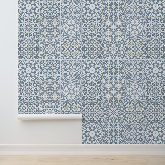 Mediterranean Tiles, Moroccan, Majolica, Azulejo Wallpaper (Application)
