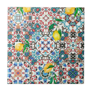 Mediterranean tiles,mosaic,lemon,summer art tile
