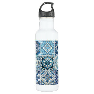Mediterranean Tiles, Portugese, Azulejo, Majolica 710 Ml Water Bottle