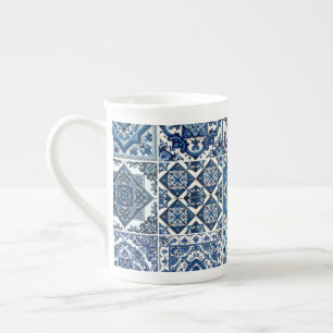 Mediterranean Tiles, Portugese, Azulejo, Majolica Bone China Mug