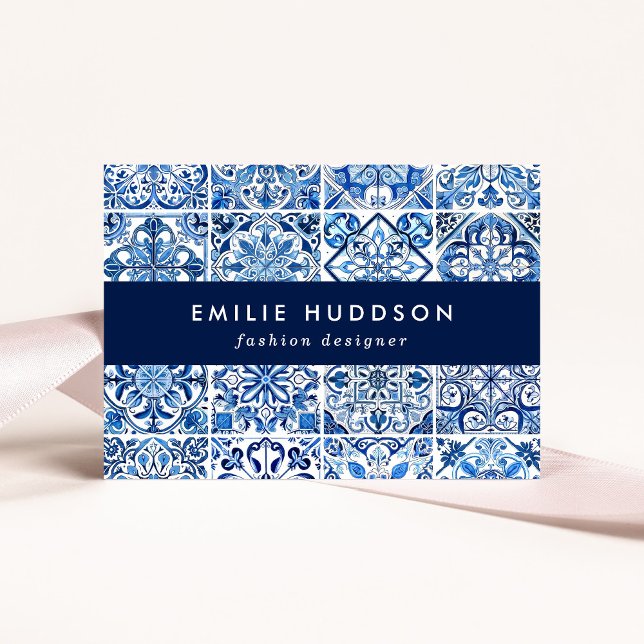 Mediterranean Tiles, Portugese, Azulejo, Majolica Business Card (Creator Uploaded)