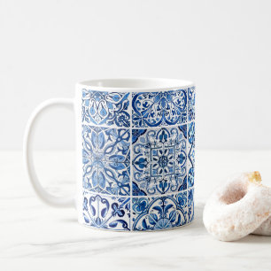 Mediterranean Tiles, Portugese, Azulejo, Majolica Coffee Mug