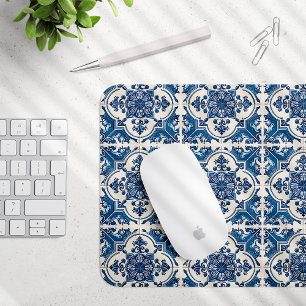 Mediterranean Tiles, Portugese, Azulejo, Majolica Mouse Mat