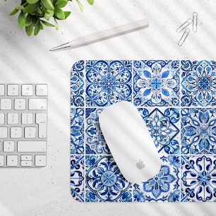 Mediterranean Tiles, Portugese, Azulejo, Majolica Mouse Mat