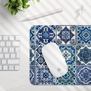 Mediterranean Tiles, Portugese, Azulejo, Majolica Mouse Mat