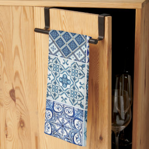 Mediterranean Tiles, Portugese, Azulejo, Majolica Tea Towel