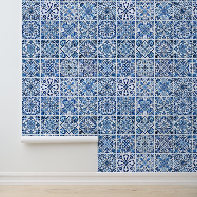 Mediterranean Tiles, Portugese, Azulejo, Majolica Wallpaper (Application)