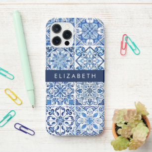 Mediterranean Tiles, Portugese, Azulejo, Your Name iPhone 12 Pro Case