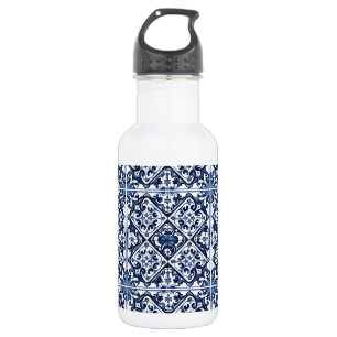 Mediterranean Tiles, Portuguese, Azulejo, Majolica 532 Ml Water Bottle