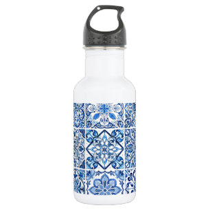 Mediterranean Tiles, Portuguese, Azulejo, Majolica 532 Ml Water Bottle