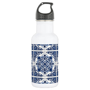 Mediterranean Tiles, Portuguese, Azulejo, Majolica 532 Ml Water Bottle