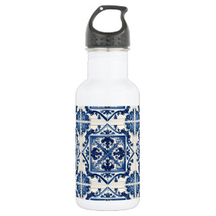 Mediterranean Tiles, Portuguese, Azulejo, Majolica 532 Ml Water Bottle