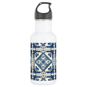 Mediterranean Tiles, Portuguese, Azulejo, Majolica 532 Ml Water Bottle