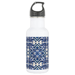 Mediterranean Tiles, Portuguese, Azulejo, Majolica 532 Ml Water Bottle