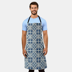 Mediterranean Tiles, Portuguese, Azulejo, Majolica Apron