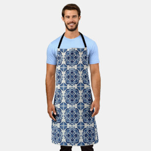 Mediterranean Tiles, Portuguese, Azulejo, Majolica Apron