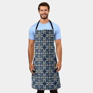 Mediterranean Tiles, Portuguese, Azulejo, Majolica Apron