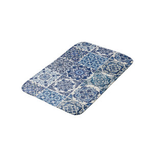 Mediterranean Tiles, Portuguese, Azulejo, Majolica Bath Mat