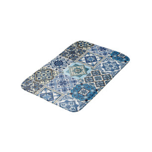 Mediterranean Tiles, Portuguese, Azulejo, Majolica Bath Mat