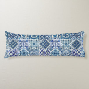 Mediterranean Tiles, Portuguese, Azulejo, Majolica Body Cushion