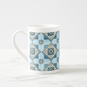 Mediterranean Tiles, Portuguese, Azulejo, Majolica Bone China Mug