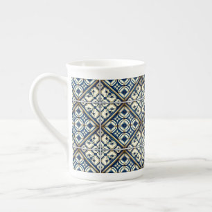 Mediterranean Tiles, Portuguese, Azulejo, Majolica Bone China Mug