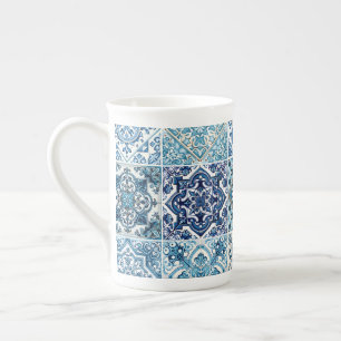 Mediterranean Tiles, Portuguese, Azulejo, Majolica Bone China Mug