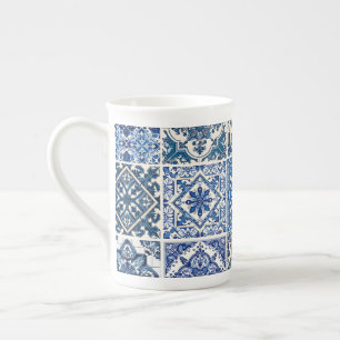 Mediterranean Tiles, Portuguese, Azulejo, Majolica Bone China Mug