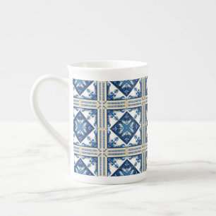 Mediterranean Tiles, Portuguese, Azulejo, Majolica Bone China Mug