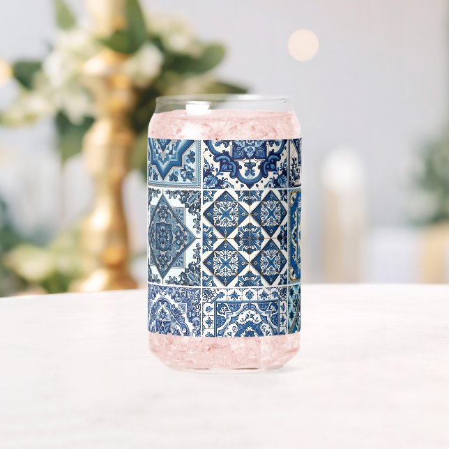 Mediterranean Tiles, Portuguese, Azulejo, Majolica Can Glass (Insitu (Wedding))