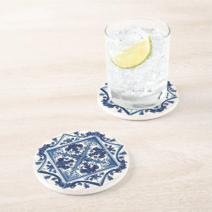 Mediterranean Tiles, Portuguese, Azulejo, Majolica Coaster