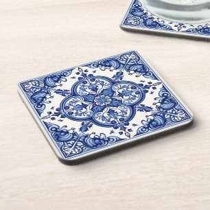 Mediterranean Tiles, Portuguese, Azulejo, Majolica Coaster