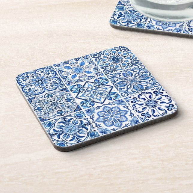 Mediterranean Tiles, Portuguese, Azulejo, Majolica Coaster (Left Side)