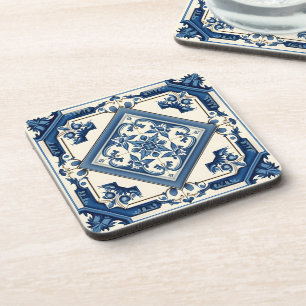 Mediterranean Tiles, Portuguese, Azulejo, Majolica Coaster