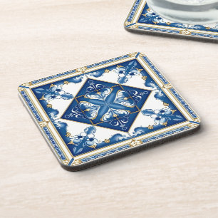 Mediterranean Tiles, Portuguese, Azulejo, Majolica Coaster