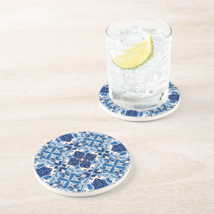 Mediterranean Tiles, Portuguese, Azulejo, Majolica Coaster