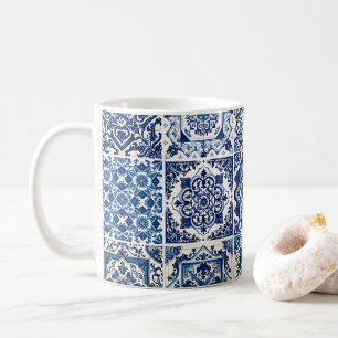 Mediterranean Tiles, Portuguese, Azulejo, Majolica Coffee Mug